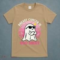 Halloween Breast Cancer Is Boo Sheet Groovy Spooky Mom T-Shirt thumb 5