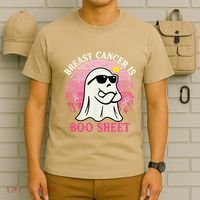 Halloween Breast Cancer Is Boo Sheet Groovy Spooky Mom T-Shirt thumb 6