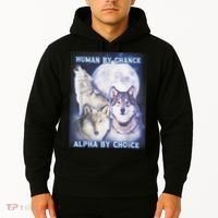 Human By Chance Alpha By Choice Alpha Wolf Hoodie thumb 2