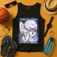 Human By Chance Alpha By Choice Alpha Wolf Tank Top thumb 4