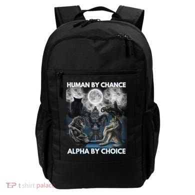 Human By Chance Alpha By Choice Wolf Vintage Backpack