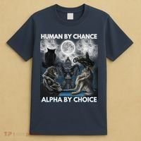 Human By Chance Alpha By Choice Wolf Vintage T-Shirt thumb 4
