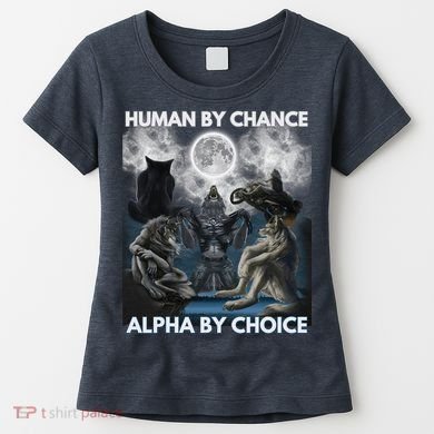 Human By Chance Alpha By Choice Wolf Vintage Women's T-Shirt