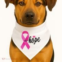 Hope Breast Cancer Awareness Ribbon USA-Made Doggie Bandana thumb 1