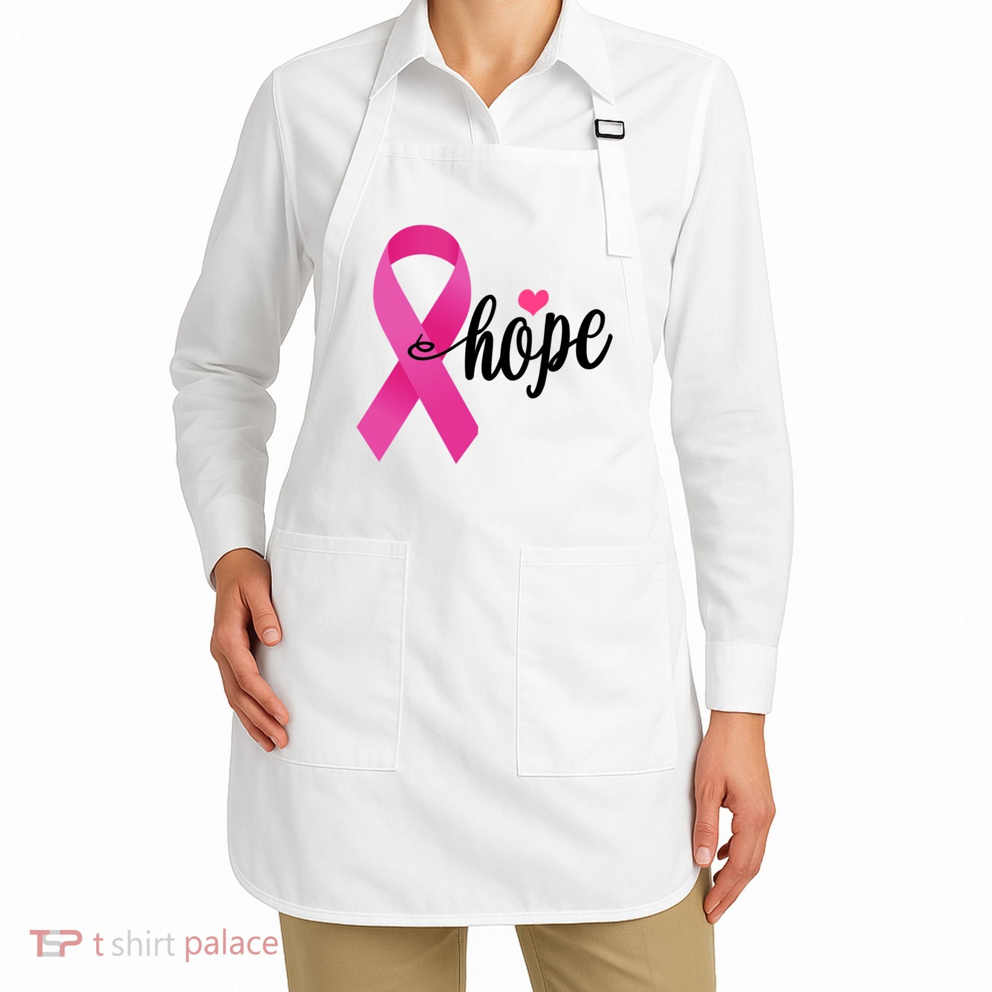 Hope Breast Cancer Awareness Ribbon Apron