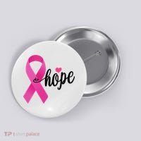 Hope Breast Cancer Awareness Ribbon Button thumb 0