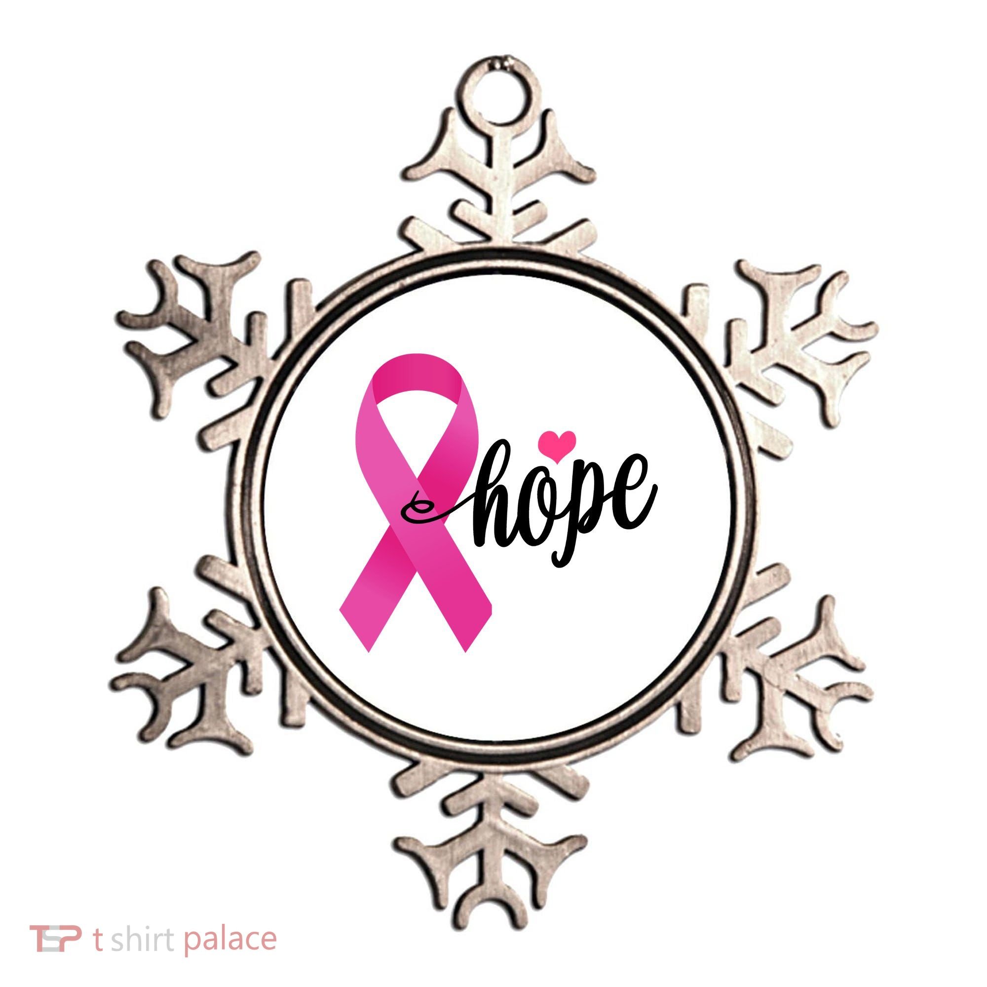 Hope Breast Cancer Awareness Ribbon Ornament