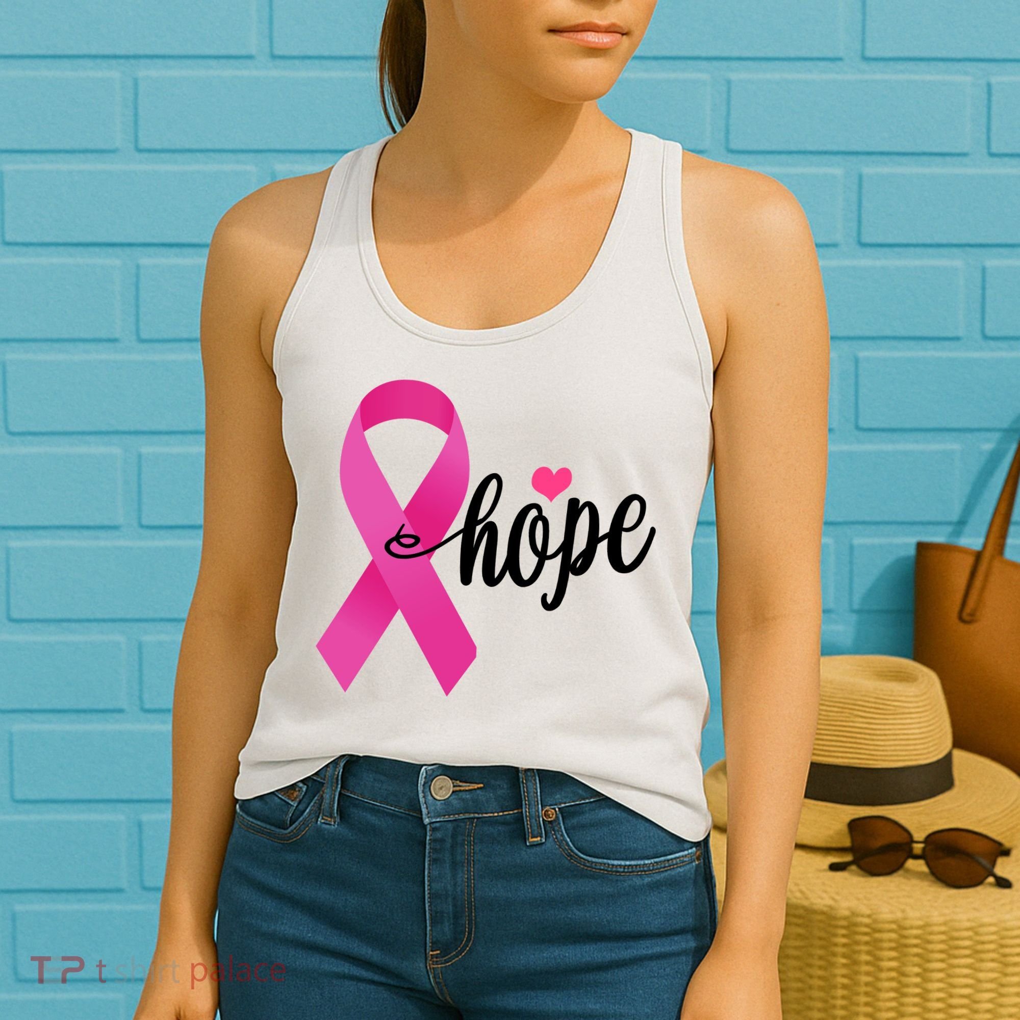 Hope Breast Cancer Awareness Ribbon Women's Tank Top