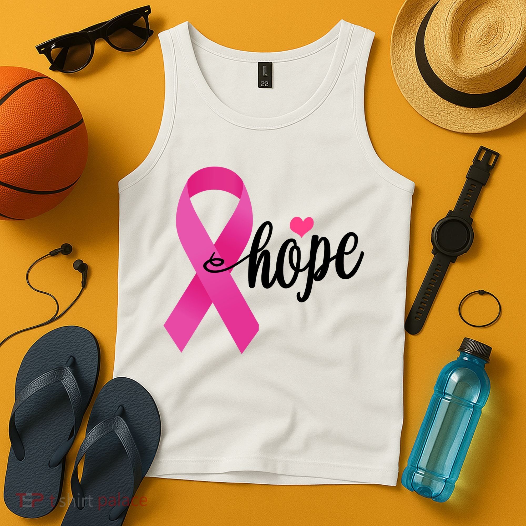 Hope Breast Cancer Awareness Ribbon Tank Top