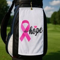 Hope Breast Cancer Awareness Ribbon Golf Towel thumb 2
