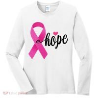 Hope Breast Cancer Awareness Ribbon Women's Long Sleeve Shirt thumb 0