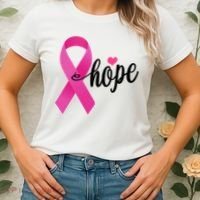 Hope Breast Cancer Awareness Ribbon Women's T-Shirt thumb 2