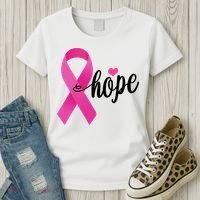 Hope Breast Cancer Awareness Ribbon Women's T-Shirt thumb 3