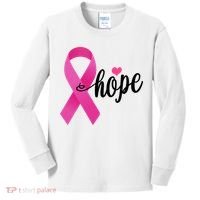 Hope Breast Cancer Awareness Ribbon Kids Long Sleeve Shirt thumb 0