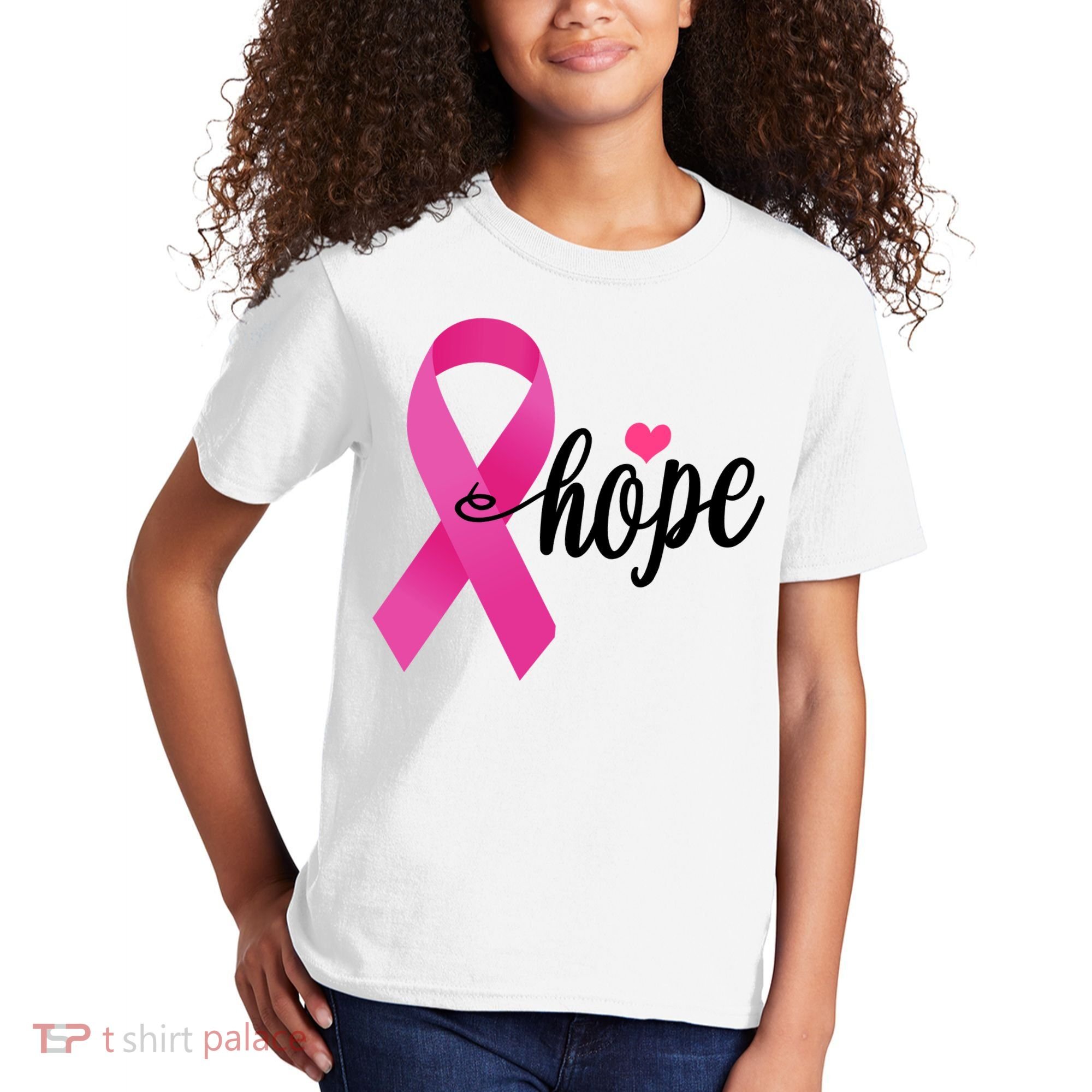 Hope Breast Cancer Awareness Ribbon Kids T-Shirt