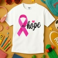 Hope Breast Cancer Awareness Ribbon Kids T-Shirt thumb 3