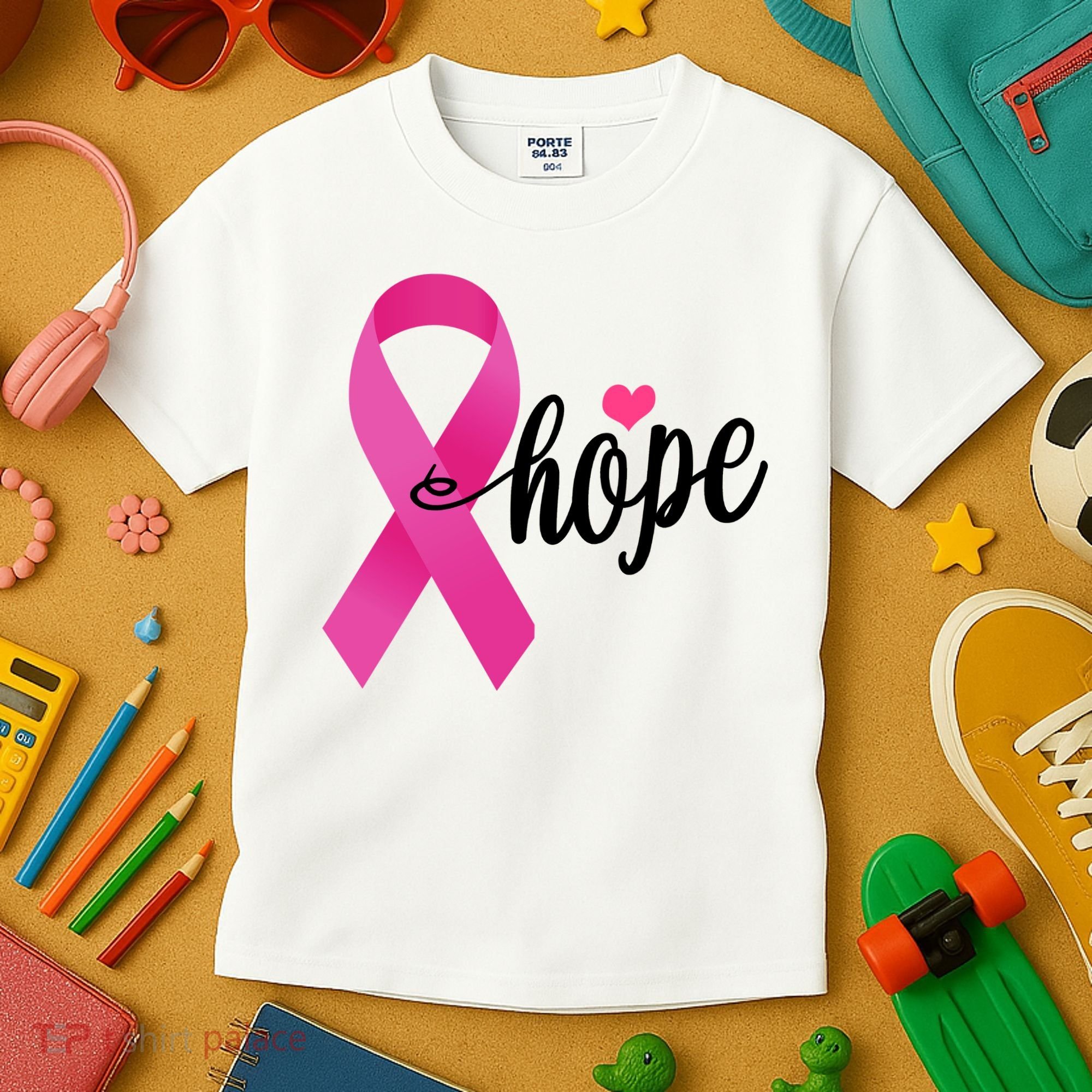 Hope Breast Cancer Awareness Ribbon Kids T-Shirt