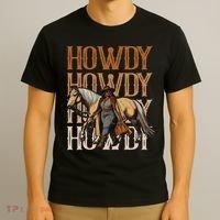 Howdy Black Cowgirl Country Western Rodeo Melanin Texas T-Shirt thumb 3