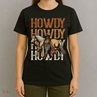Howdy Black Cowgirl Country Western Rodeo Melanin Texas T-Shirt thumb 4