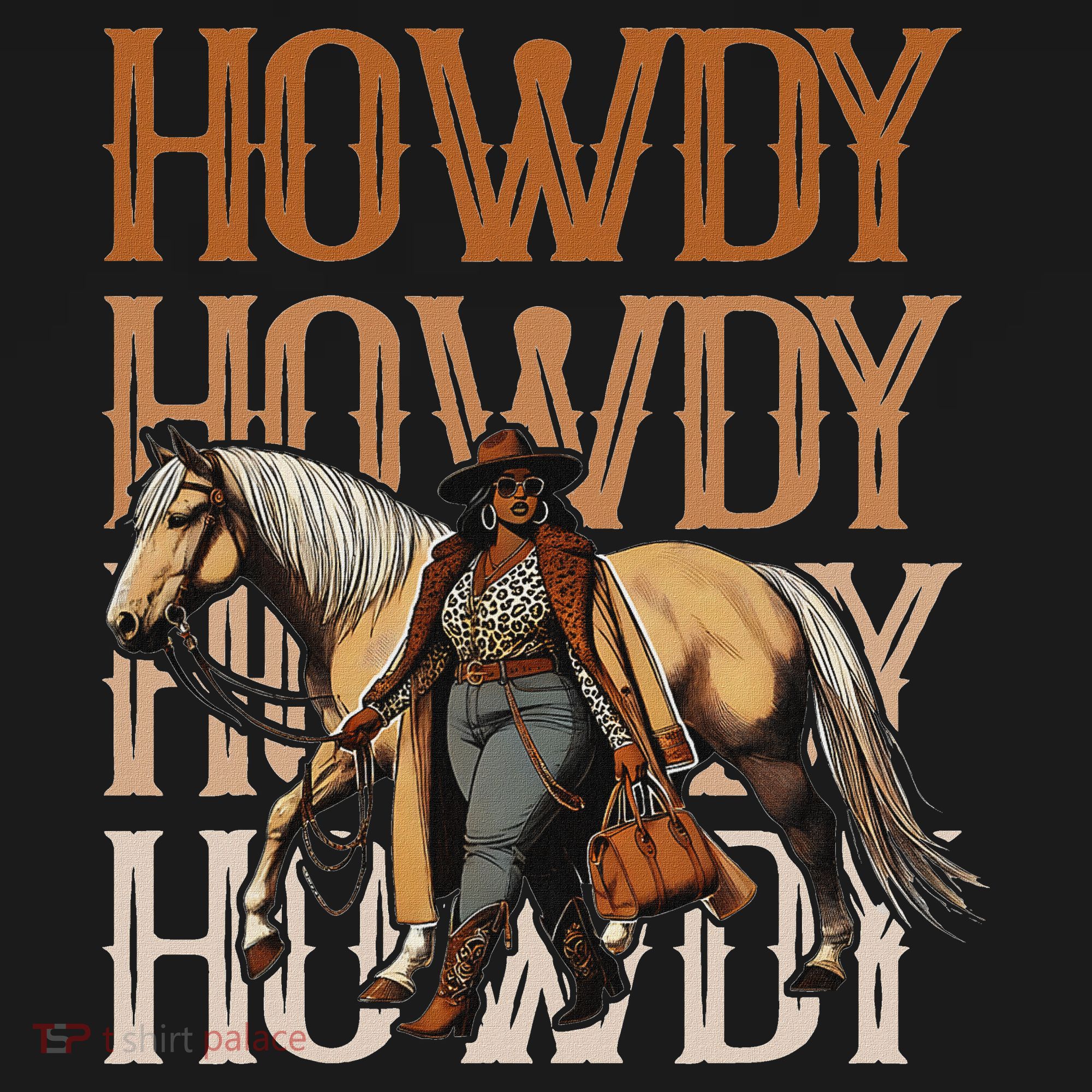 Howdy Black Cowgirl Country Western Rodeo Melanin Texas T-Shirt