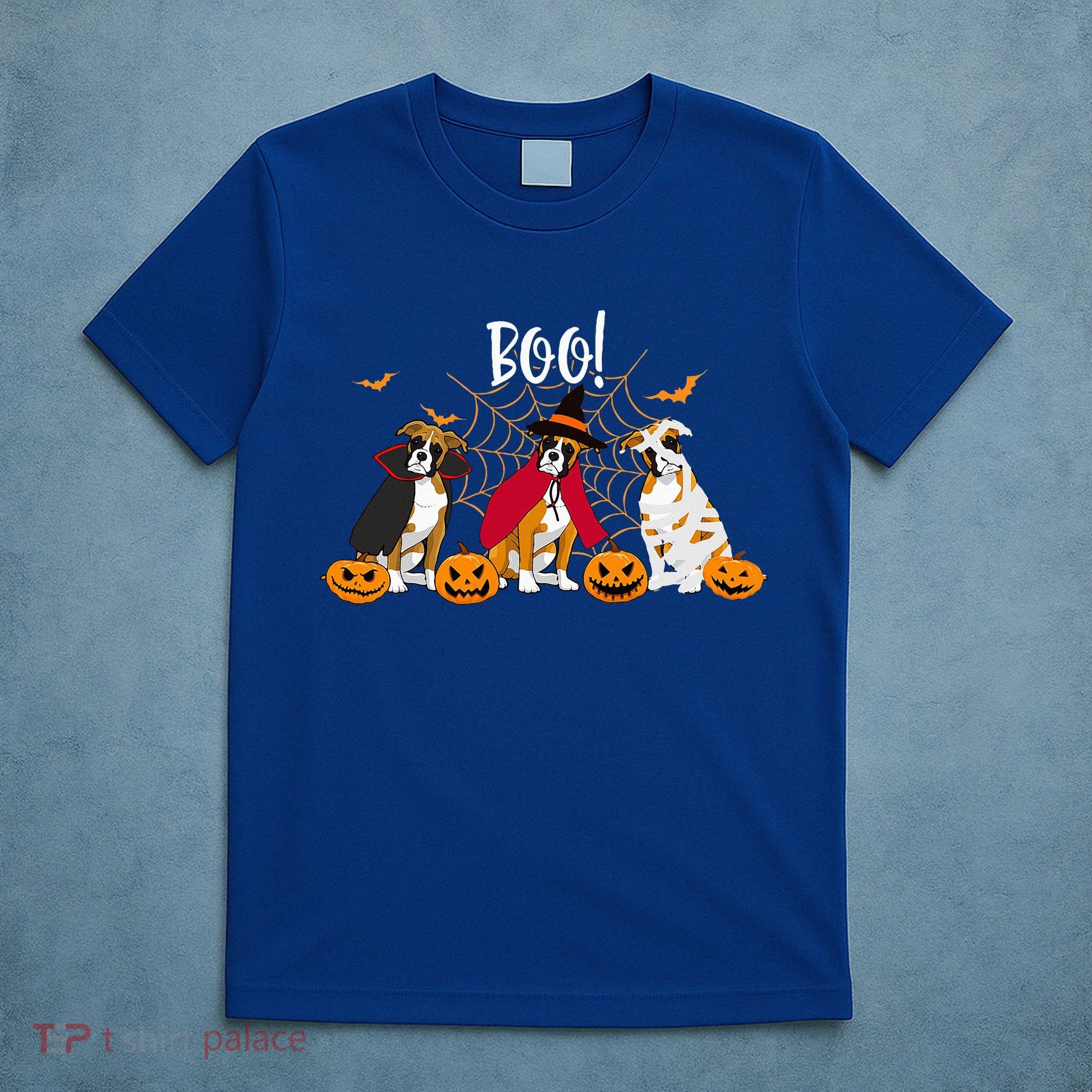 Halloween Boxer Dog Boo With Pumpkin Funny Gifts T-Shirt