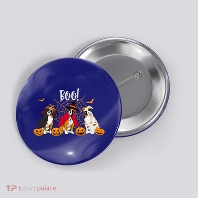 Halloween Boxer Dog Boo With Pumpkin Funny Gifts Button