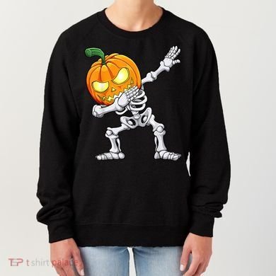 Halloween Boys Dabbing Skeleton Scary Pumpkin Jack O Lantern Women's Sweatshirt