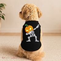 Halloween Boys Dabbing Skeleton Scary Pumpkin Jack O Lantern Doggie Tank thumb 2