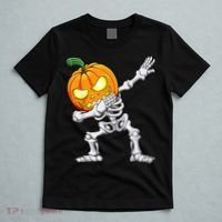 Halloween Boys Dabbing Skeleton Scary Pumpkin Jack O Lantern T-Shirt thumb 5