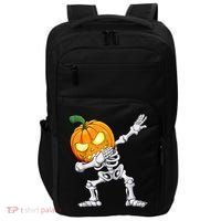 Halloween Boys Dabbing Skeleton Scary Pumpkin Jack O Lantern Impact Tech Backpack thumb 0