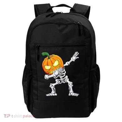 Halloween Boys Dabbing Skeleton Scary Pumpkin Jack O Lantern Backpack