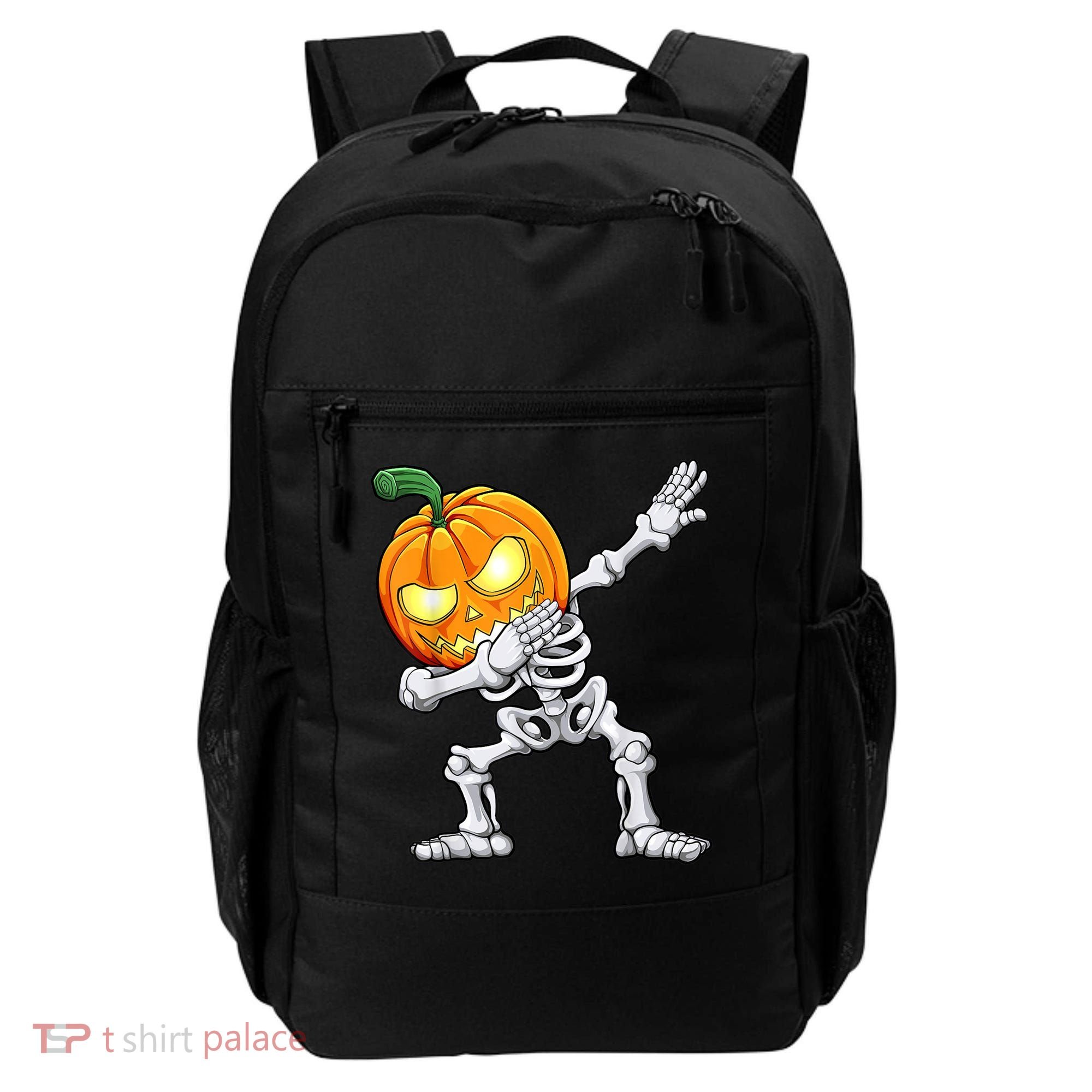 Halloween Boys Dabbing Skeleton Scary Pumpkin Jack O Lantern Backpack