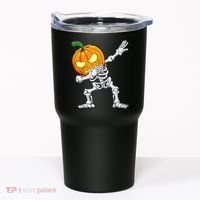 Halloween Boys Dabbing Skeleton Scary Pumpkin Jack O Lantern Tumbler thumb 0