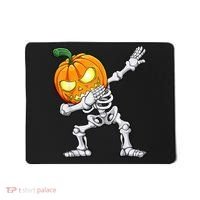 Halloween Boys Dabbing Skeleton Scary Pumpkin Jack O Lantern Mousepad thumb 0