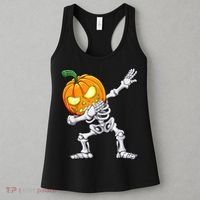 Halloween Boys Dabbing Skeleton Scary Pumpkin Jack O Lantern Women's Tank Top thumb 3