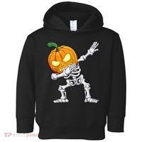 Halloween Boys Dabbing Skeleton Scary Pumpkin Jack O Lantern Toddler Hoodie thumb 0