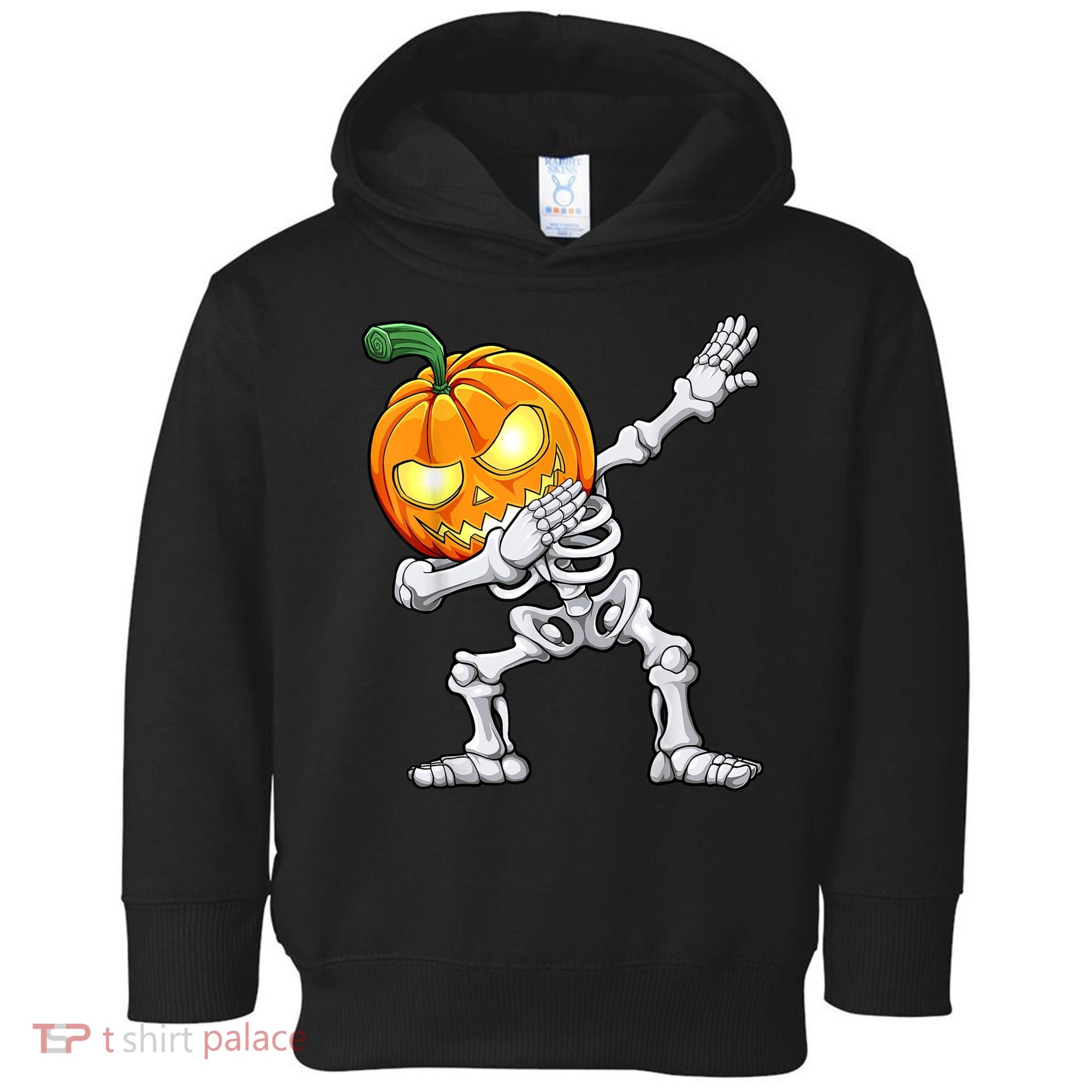 Halloween Boys Dabbing Skeleton Scary Pumpkin Jack O Lantern Toddler Hoodie