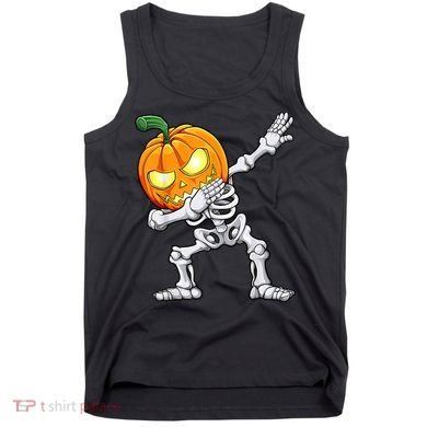 Halloween Boys Dabbing Skeleton Scary Pumpkin Jack O Lantern Tank Top