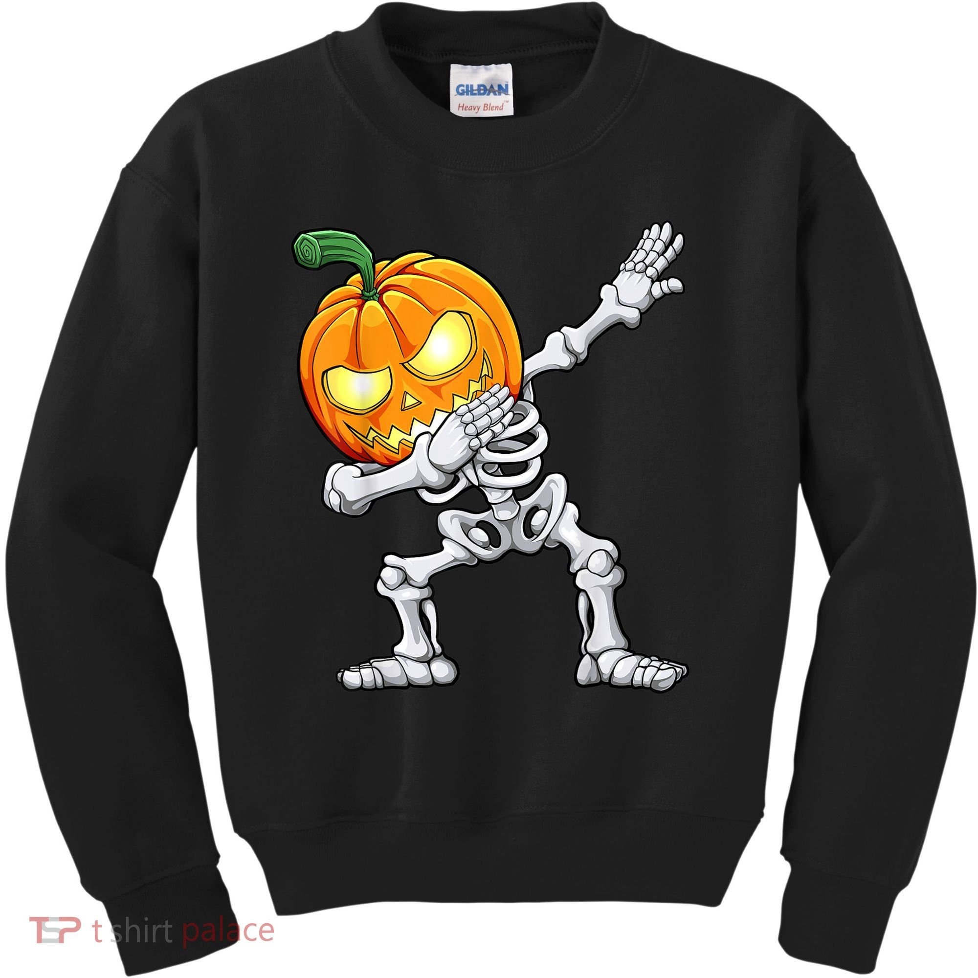 Halloween Boys Dabbing Skeleton Scary Pumpkin Jack O Lantern Kids Sweatshirt