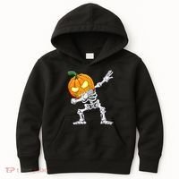 Halloween Boys Dabbing Skeleton Scary Pumpkin Jack O Lantern Kids Hoodie thumb 0