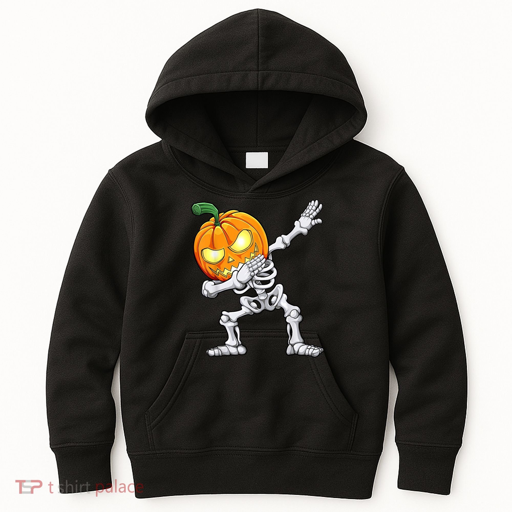Halloween Boys Dabbing Skeleton Scary Pumpkin Jack O Lantern Kids Hoodie