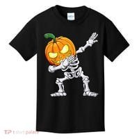 Halloween Boys Dabbing Skeleton Scary Pumpkin Jack O Lantern Kids T-Shirt thumb 0