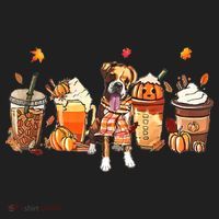 Halloween Boxer Dog Fall Coffee Pumpkin Spice Latte Women's Sweatshirt thumb 2