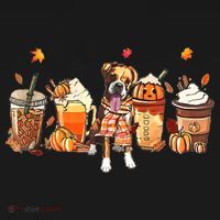 Halloween Boxer Dog Fall Coffee Pumpkin Spice Latte Toddler Hoodie thumb 2