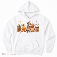 Halloween Boxer Dog Fall Coffee Pumpkin Spice Latte Hoodie thumb 0