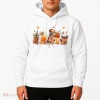 Halloween Boxer Dog Fall Coffee Pumpkin Spice Latte Hoodie thumb 2