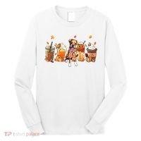 Halloween Boxer Dog Fall Coffee Pumpkin Spice Latte Long Sleeve Shirt thumb 0