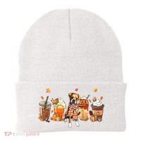 Halloween Boxer Dog Fall Coffee Pumpkin Spice Latte Beanie thumb 0