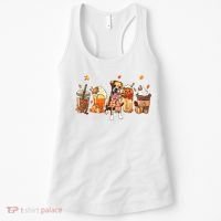 Halloween Boxer Dog Fall Coffee Pumpkin Spice Latte Women's Tank Top thumb 0