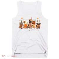 Halloween Boxer Dog Fall Coffee Pumpkin Spice Latte Tank Top thumb 0